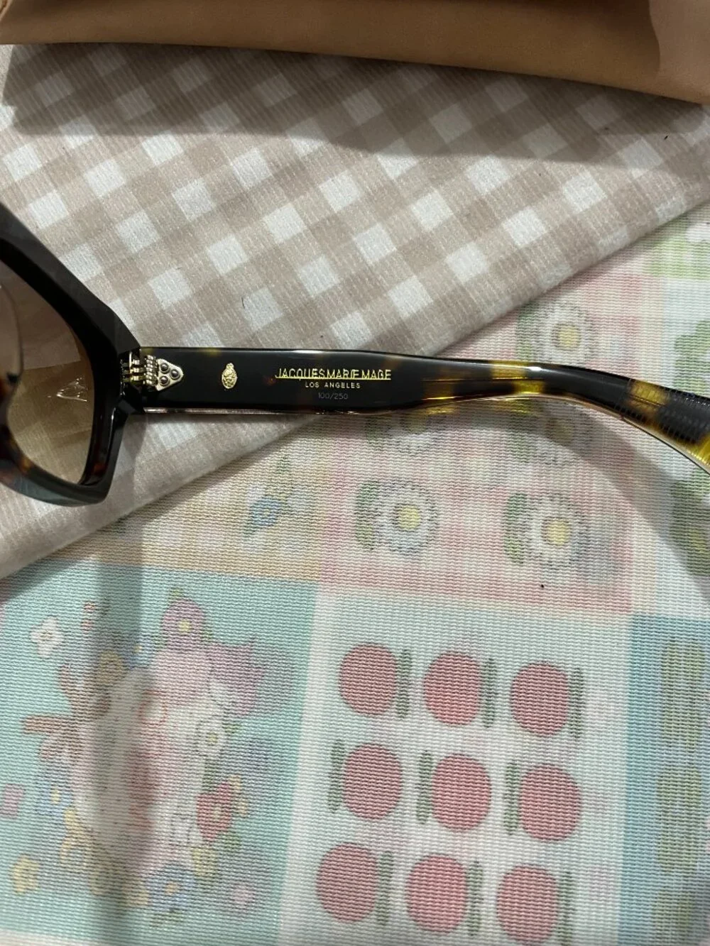 Jacques Marie Mage Tortoiseshell Square-Frame Sunglasses